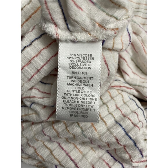 Cupio Blush Women's Sleeveless Top XL Off-White Distressed Stripe Casual Boho - Picture 4 of 15